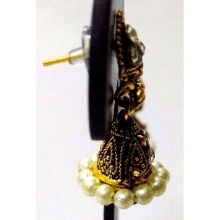 Golden Oxidized Earrings Jhumka Jhumki Ethnic Imitation Jewelry Drop Dangle EA74